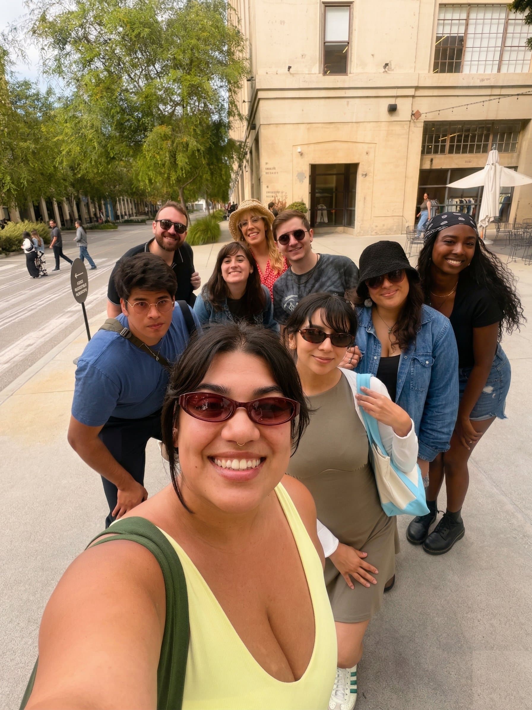 A group of friends smiling together outdoors in Los Angeles